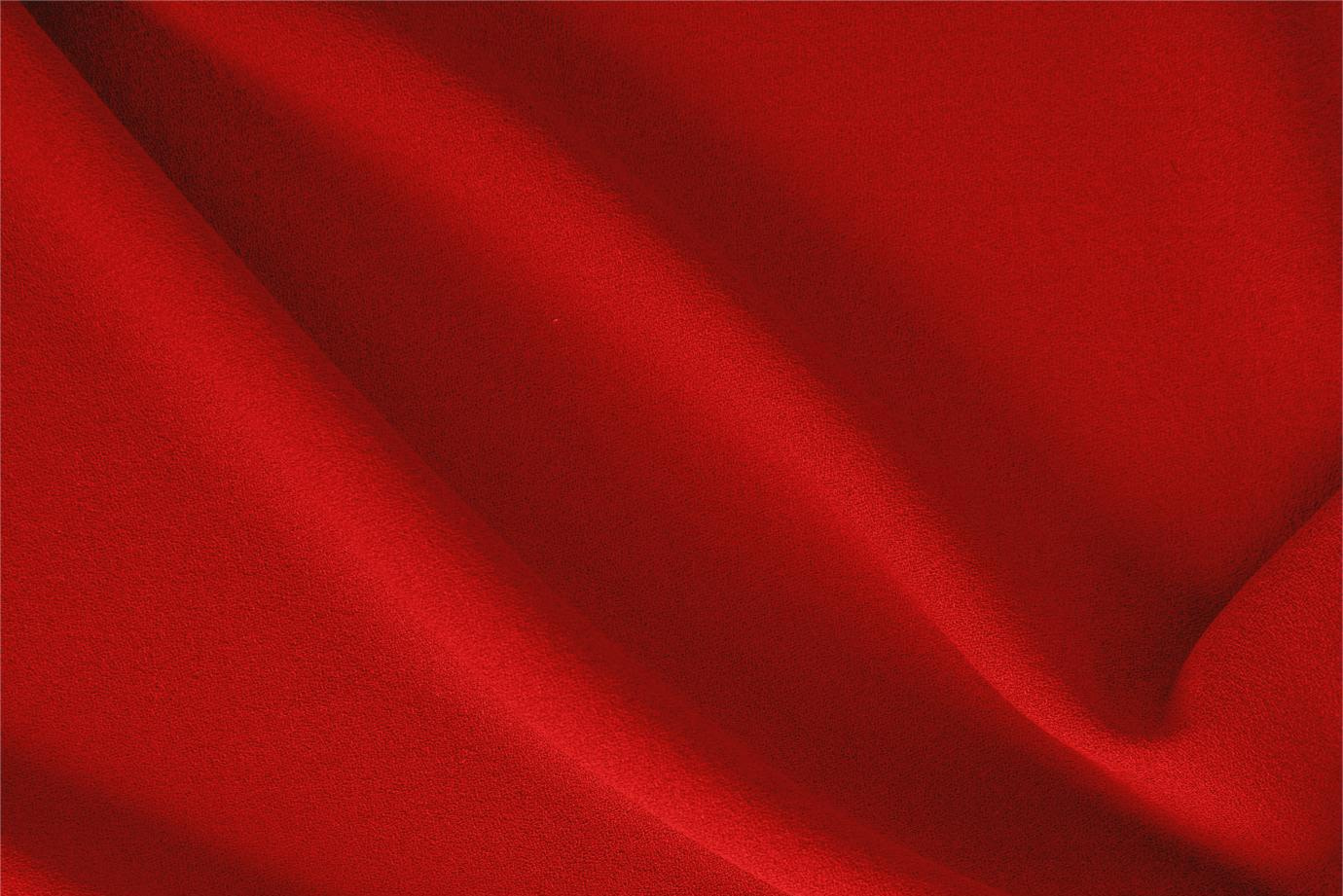 Tessuto Crepella di Lana Rosso Fuoco in Lana per abbigliamento