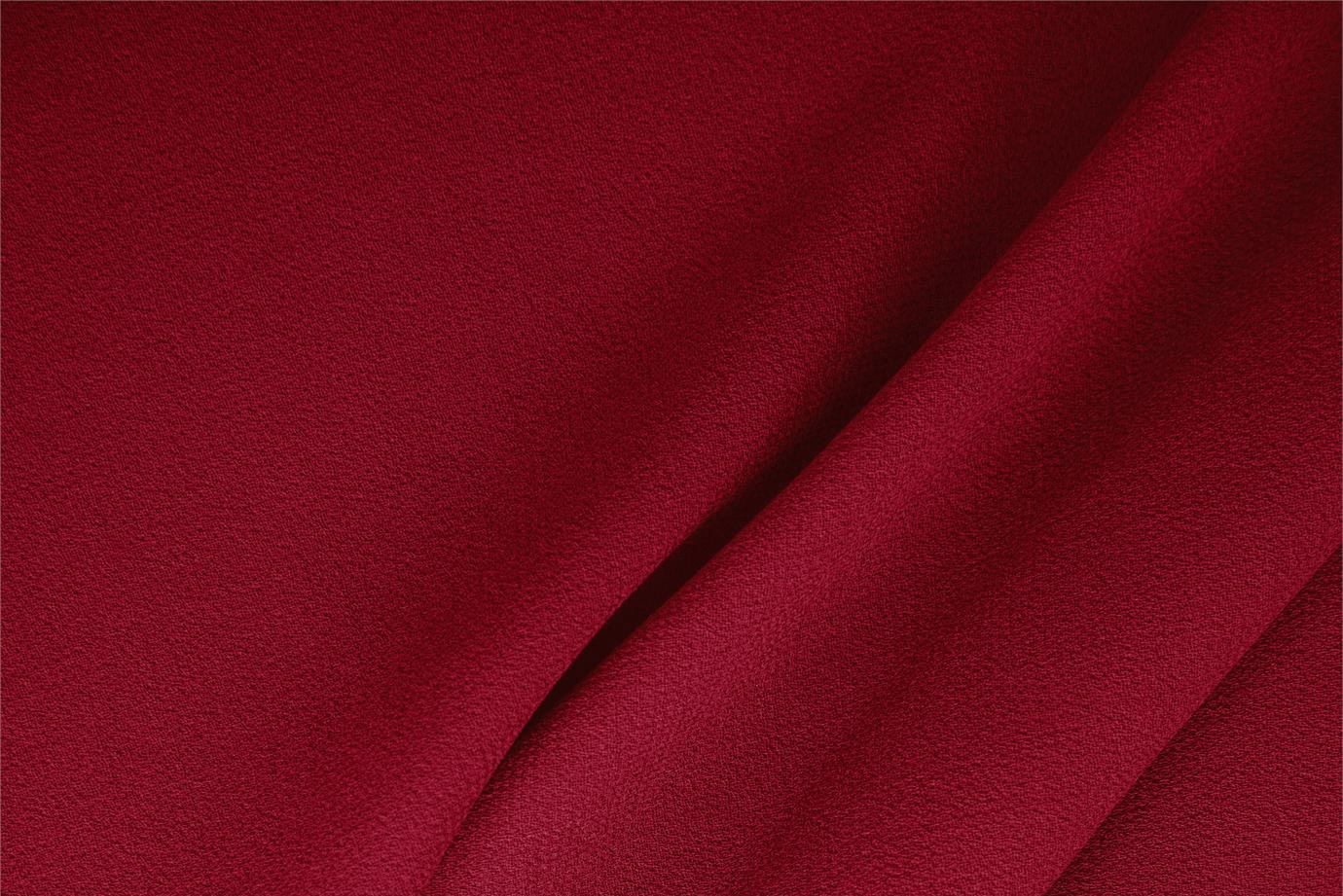 Tessuto Doppia Crepella di Lana Rosso Campari in Lana per abbigliamento
