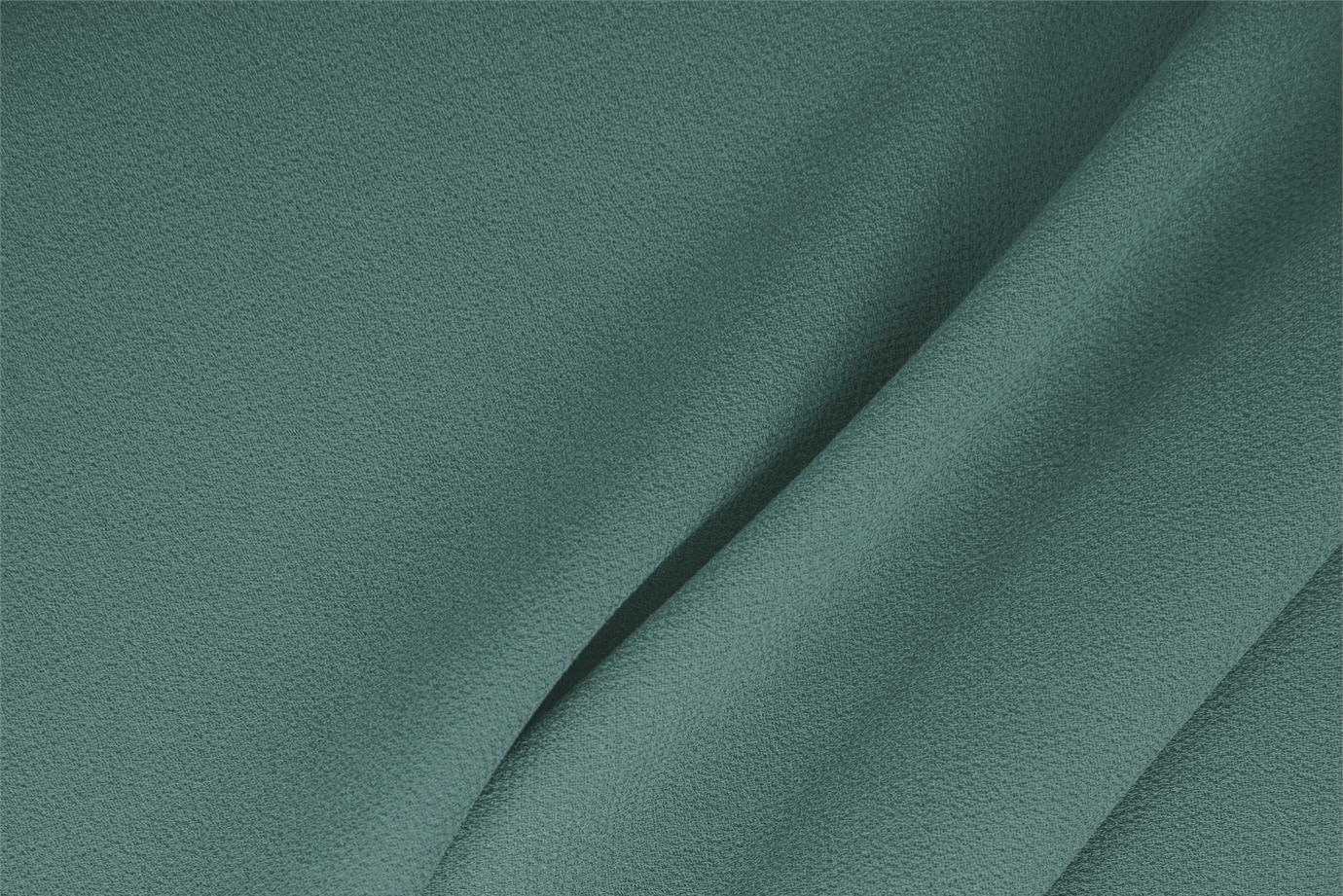 Tessuto Doppia Crepella di Lana Verde Ottanio in Lana per abbigliamento