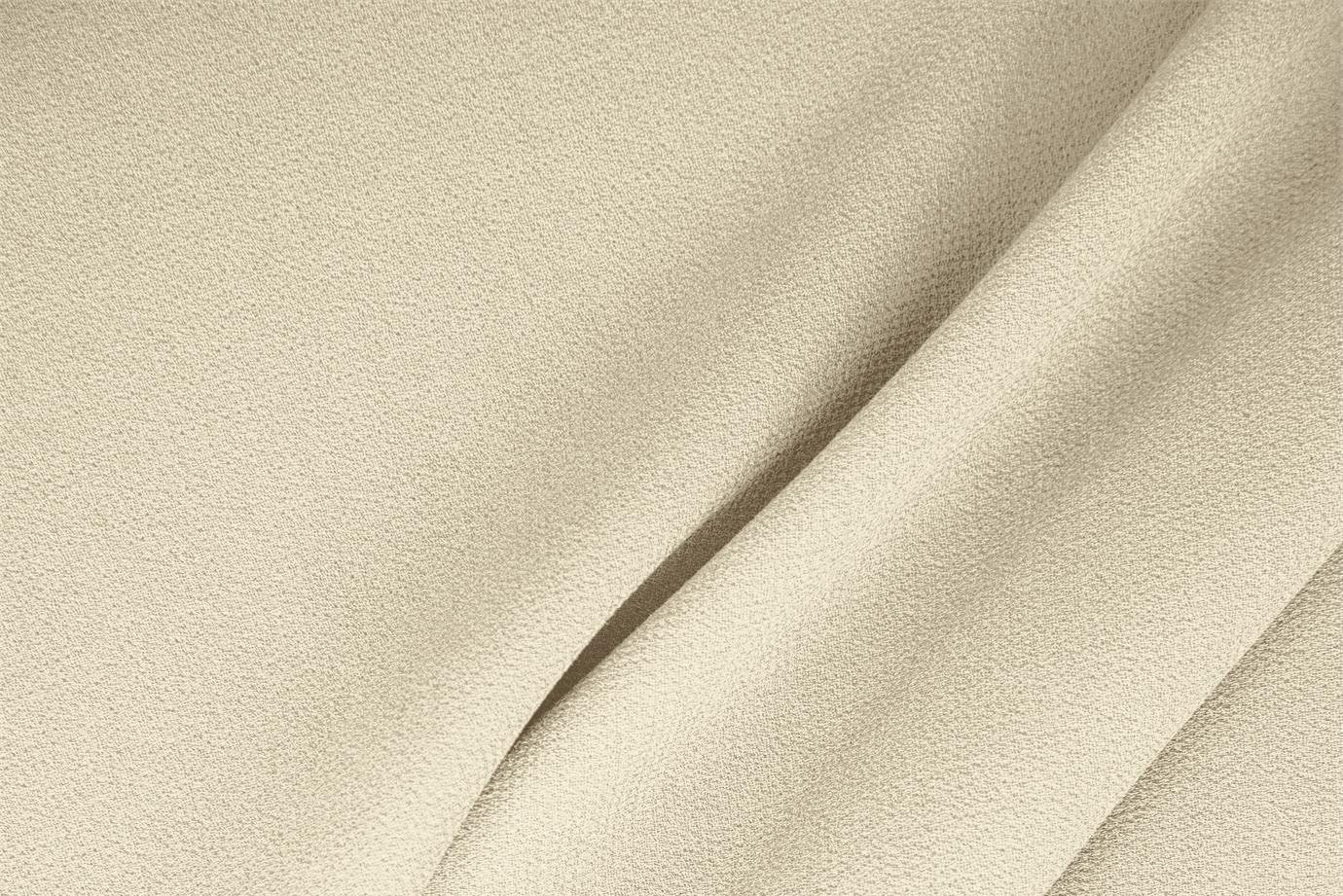 Tessuto Doppia Crepella di Lana Bianco Latte in Lana per abbigliamento