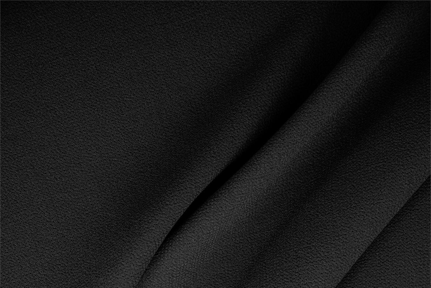 Black double-faced wool crêpe fabric for dressmaking