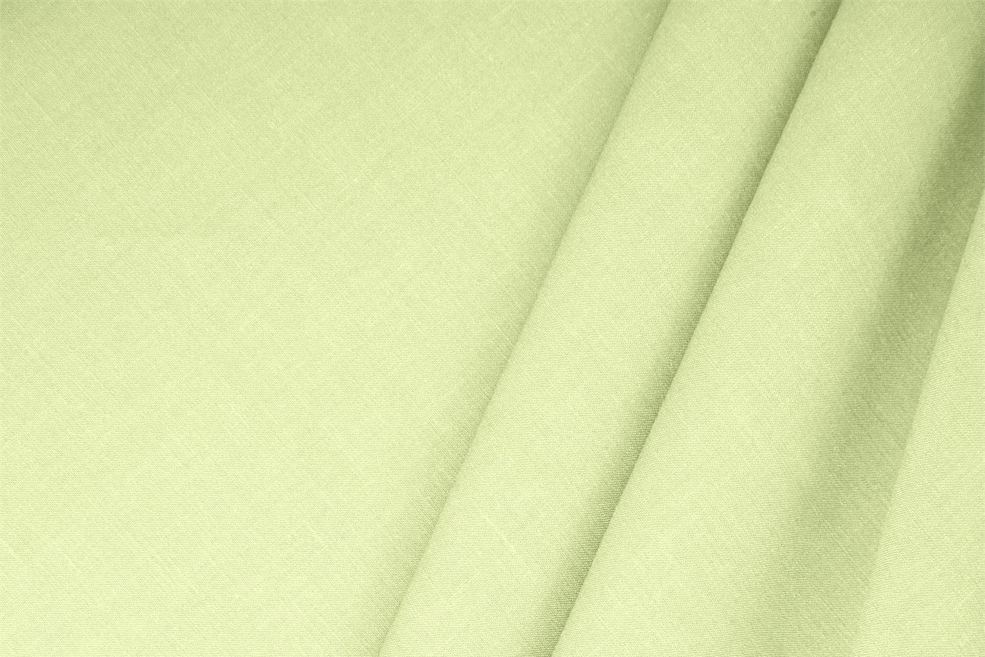 Tissu Mélange de lin Vert pomme en Lin, Stretch, Viscose pour vêtements