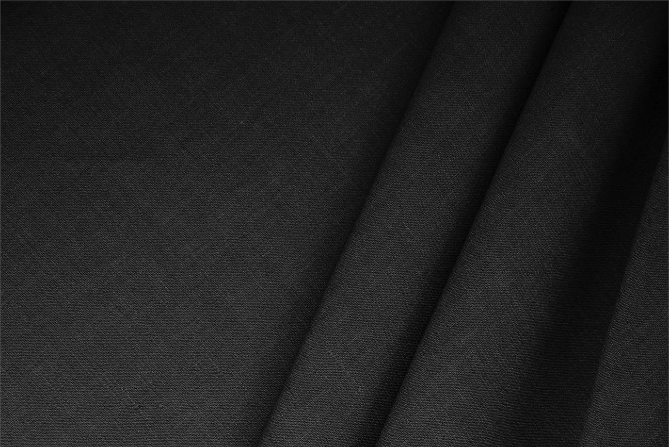 Black linen blend fabric for dressmaking
