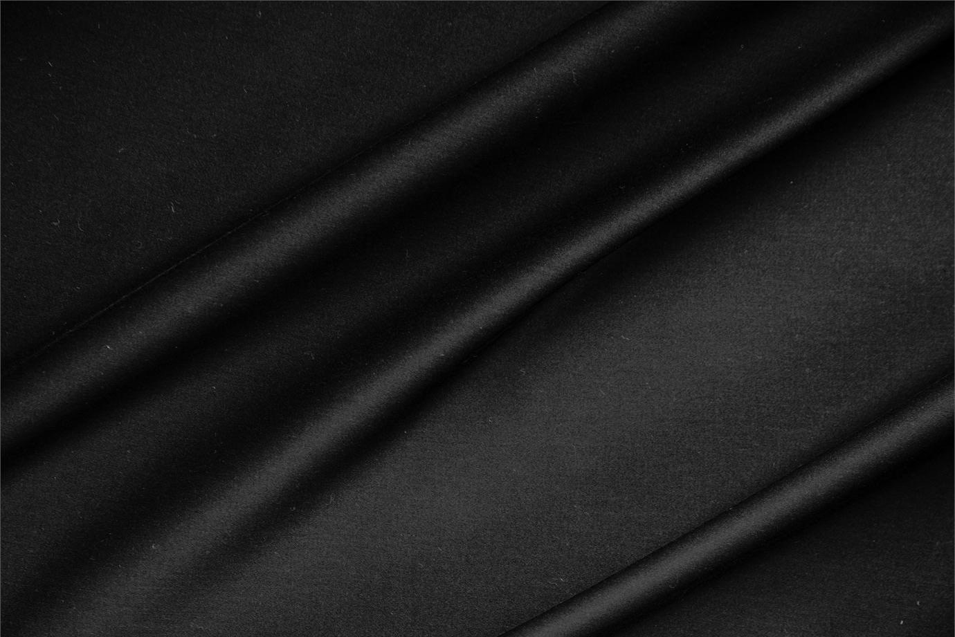 Black lightweight stretch cotton sateen fabric for dressmaking