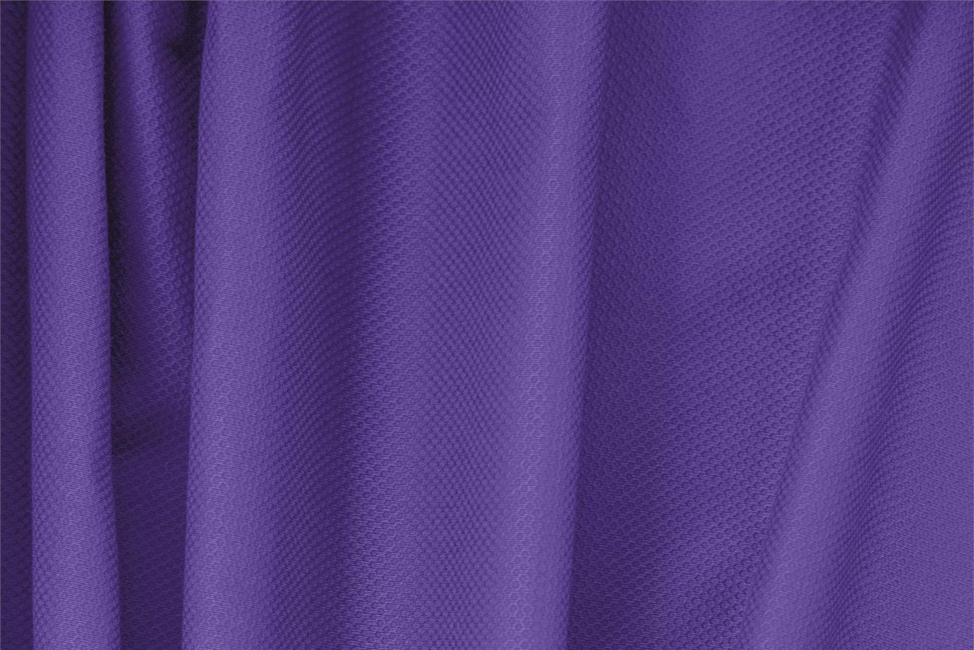 Tissu Piquet Stretch Violet iris en Coton, Stretch pour vêtements