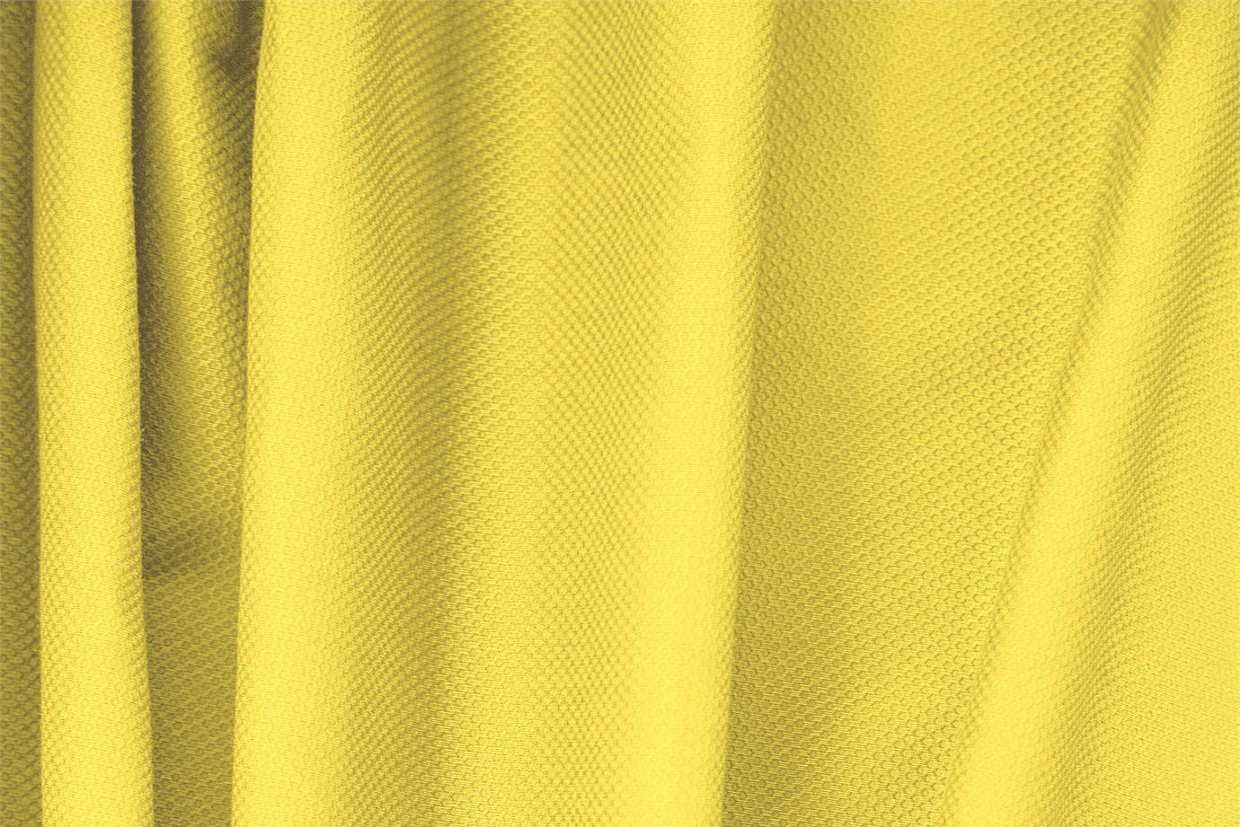 Tessuto Piquet Stretch Limone per Abbigliamento