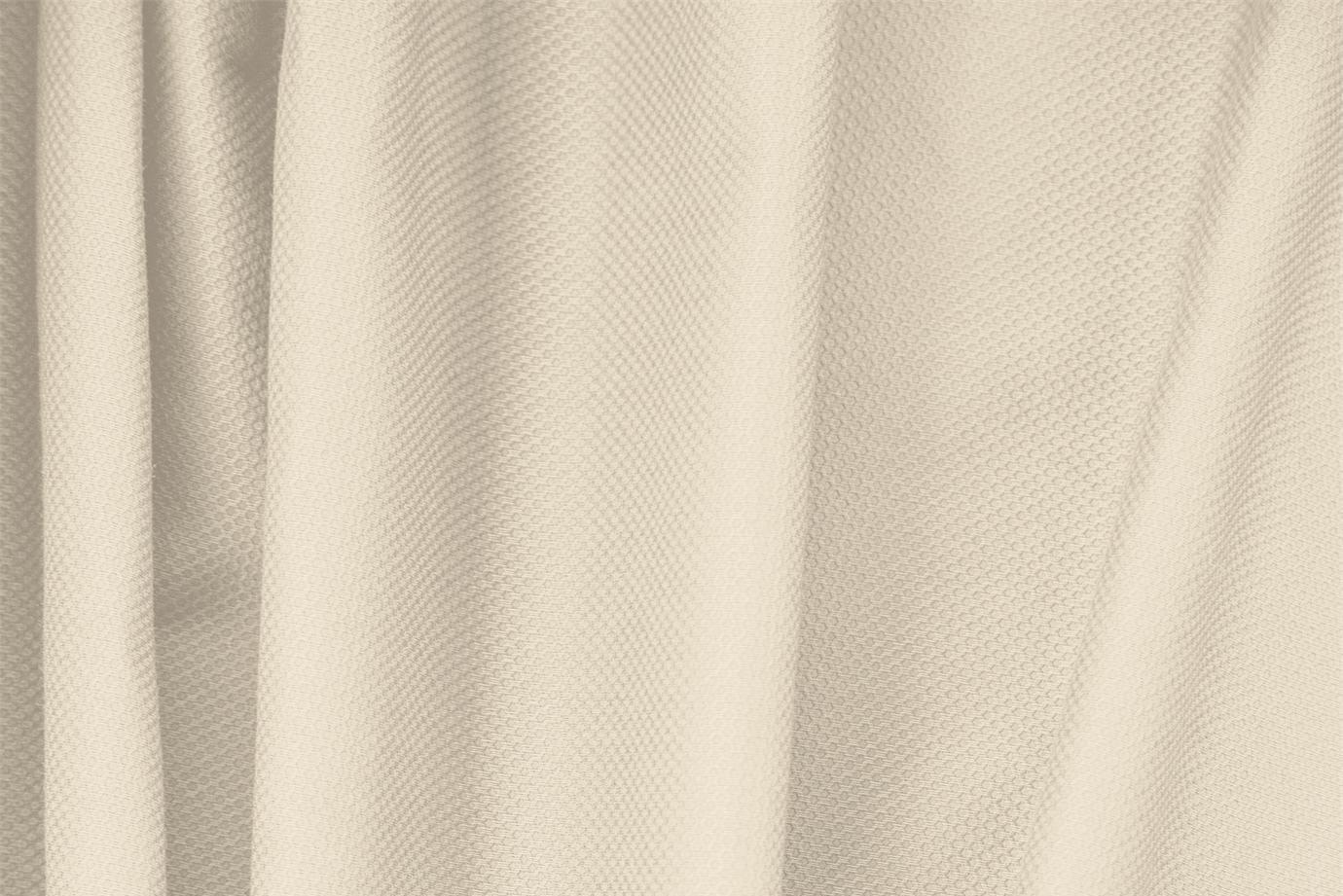 Ecru Beige Cotton, Stretch Pique Stretch fabric for dressmaking