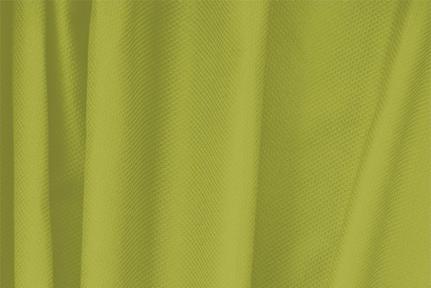 Tissu Piquet Stretch Vert acide en Coton, Stretch pour vêtements