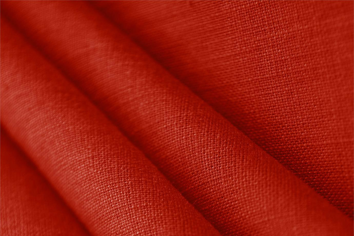 Tissu Couture Toile de lin Rouge hibiscus en Lin TC000334