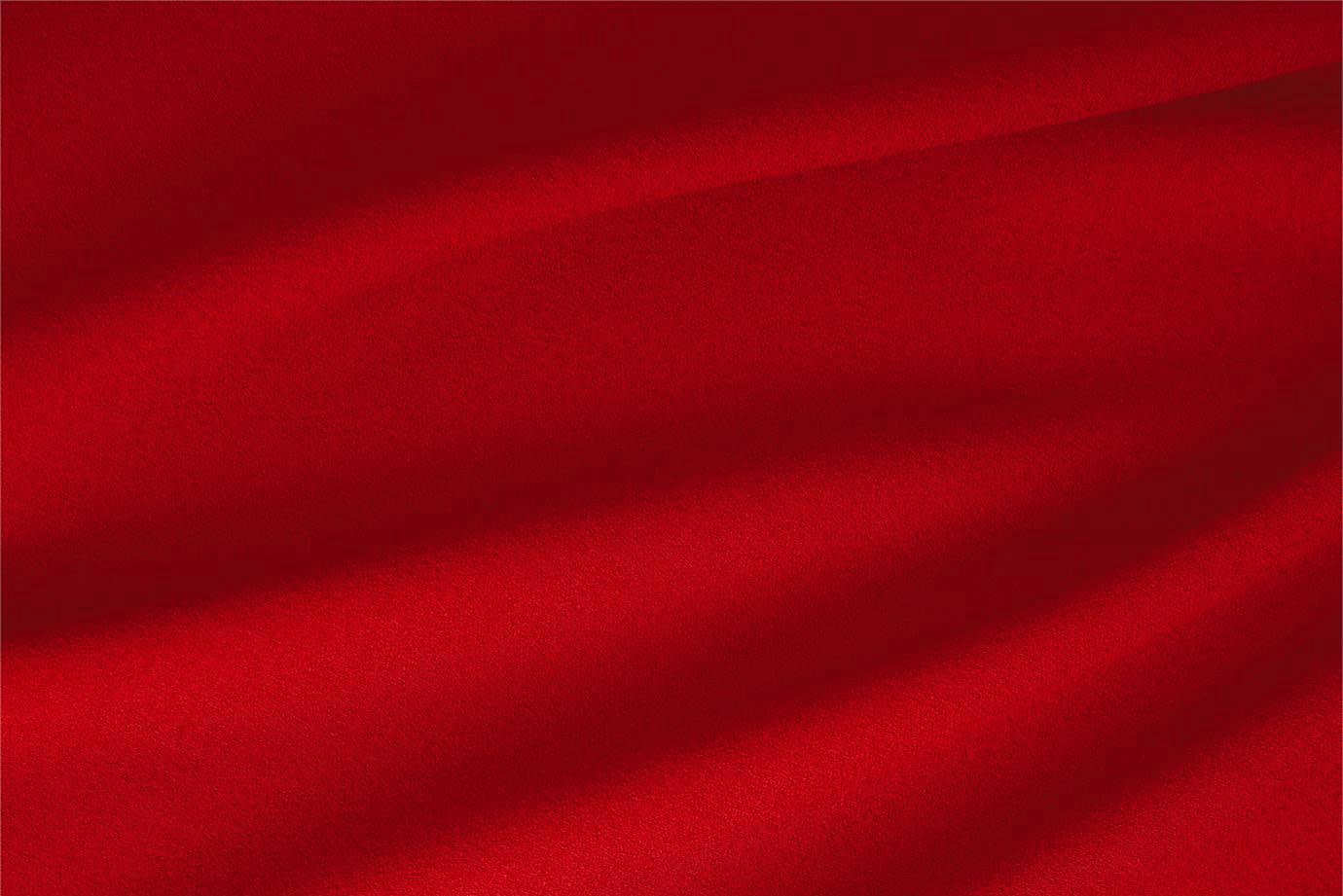 Tessuto Lana Stretch Rosso Fuoco in Lana, Poliestere, Stretch per abbigliamento