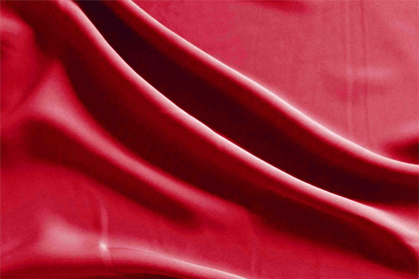 Tessuto Microfibra Fluida Rosso Campari in Poliestere per abbigliamento
