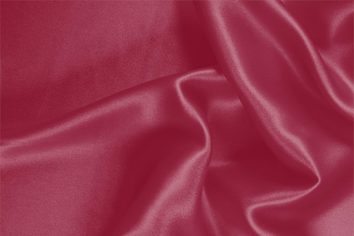 Tissu Couture Crêpe Satin Rouge rubis en Soie UN000160