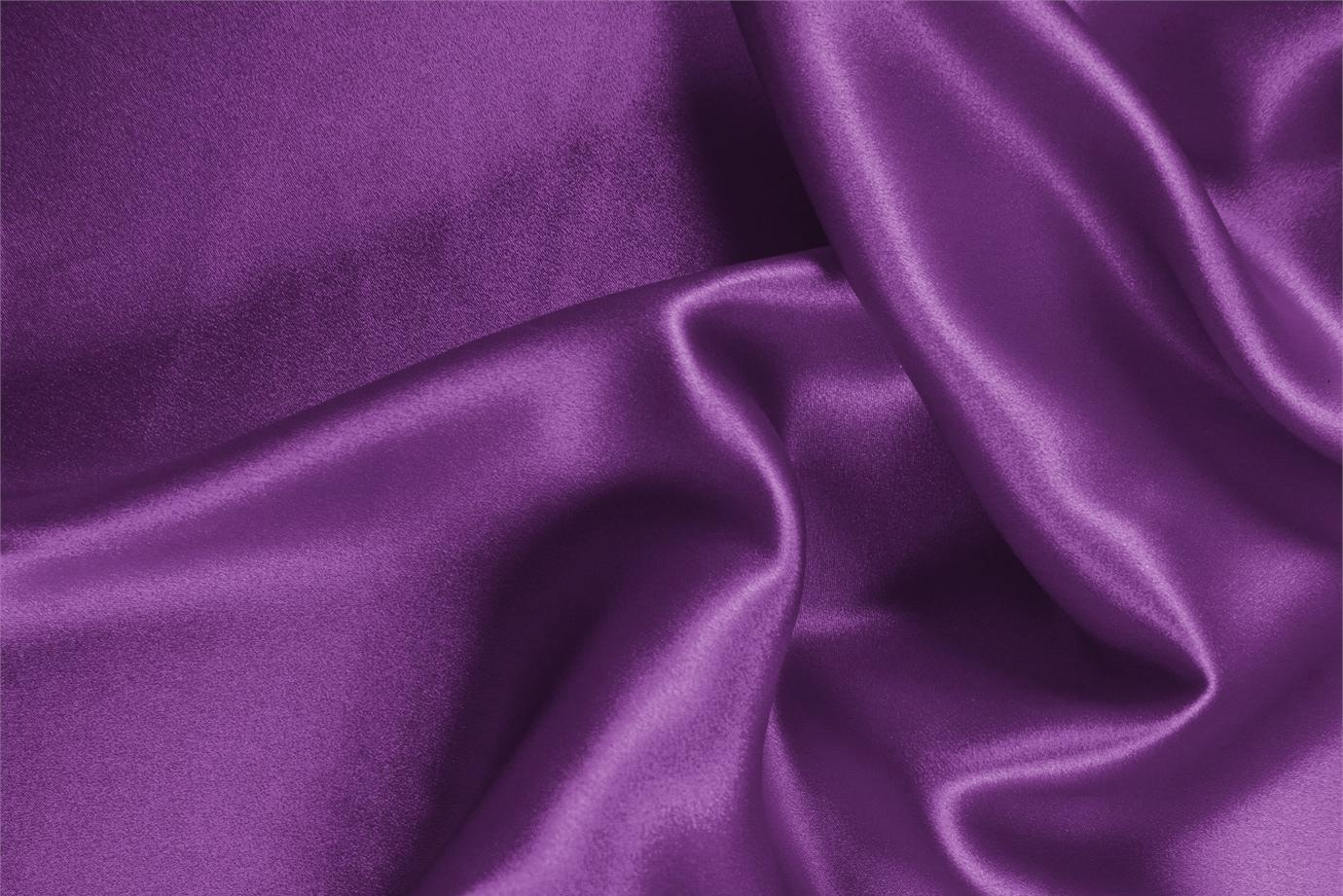 Tissu Couture Crêpe Satin Violet améthyste en Soie UN000173