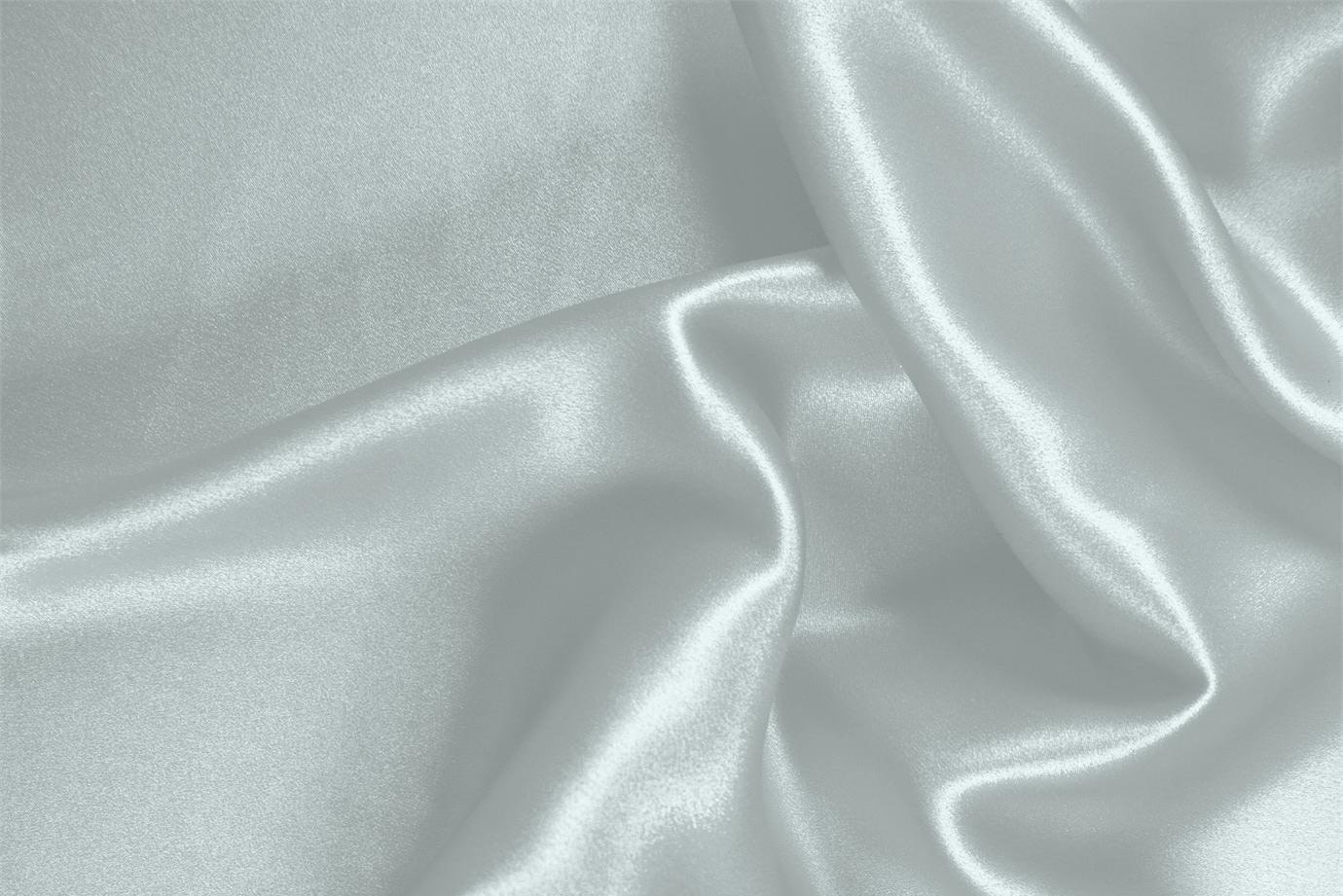Tessuto Crêpe Satin Blu Fonte in Seta per Abbigliamento UN000185