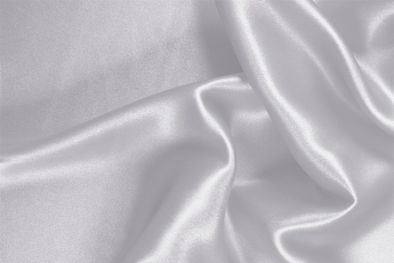 Silver Silver Silk Crêpe Satin fabric for dressmaking