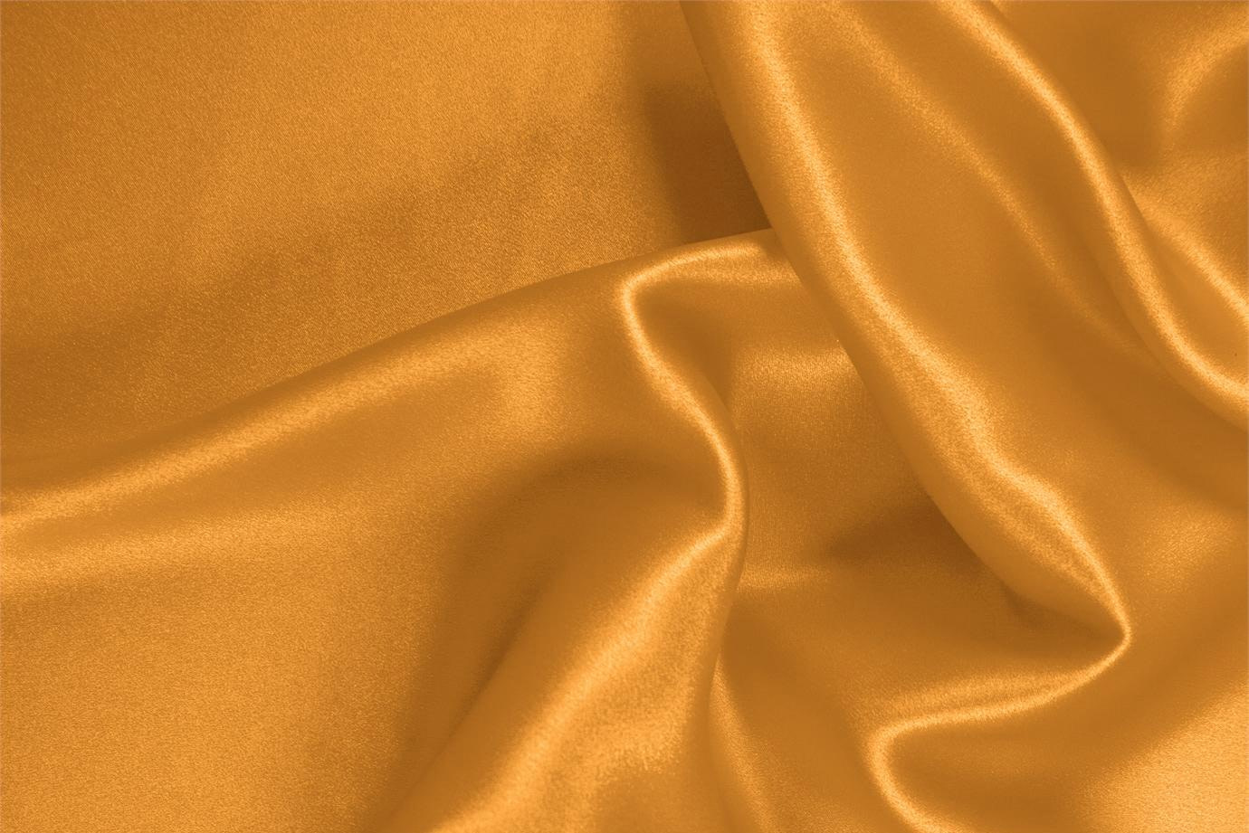 Tissu Couture Satin stretch Orange pêche en Soie, Stretch UN000621