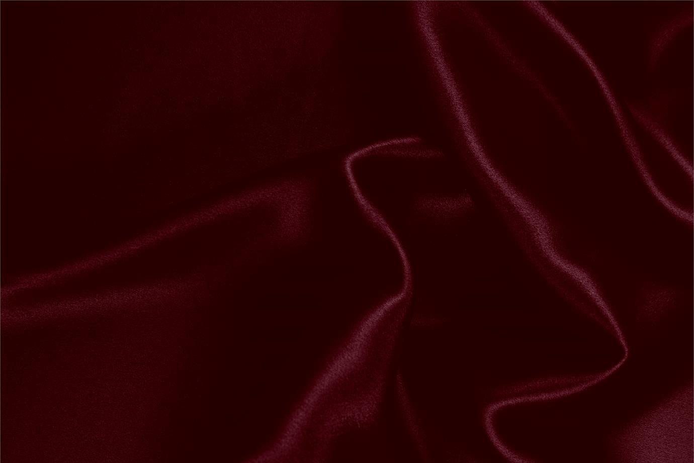Tessuto Raso Stretch Rosso Burgundy in Seta, Stretch per abbigliamento