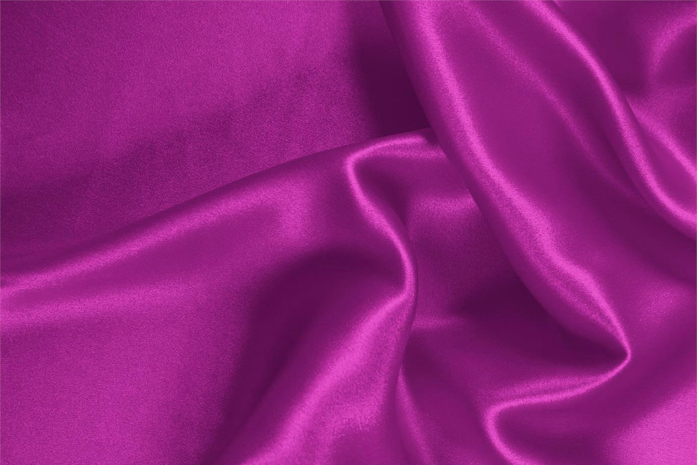 Cyclamen fuchsia stretch silk satin fabric for dressmaking