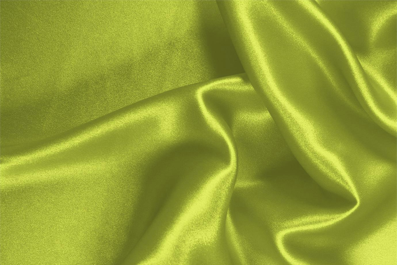Tissu Couture Satin stretch Vert pomme en Soie, Stretch UN000619
