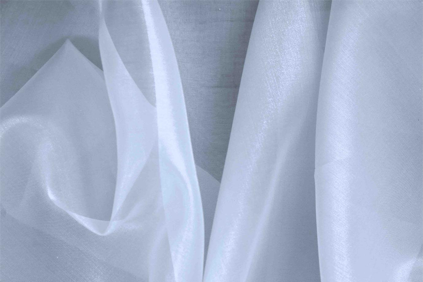 Dew Blue Silk Organza Apparel Fabric