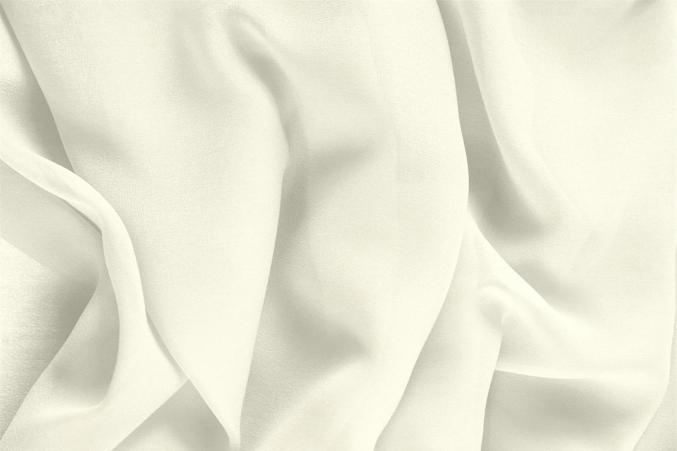 Tessuto Georgette Bianco Avorio in Seta per Abbigliamento UN000407