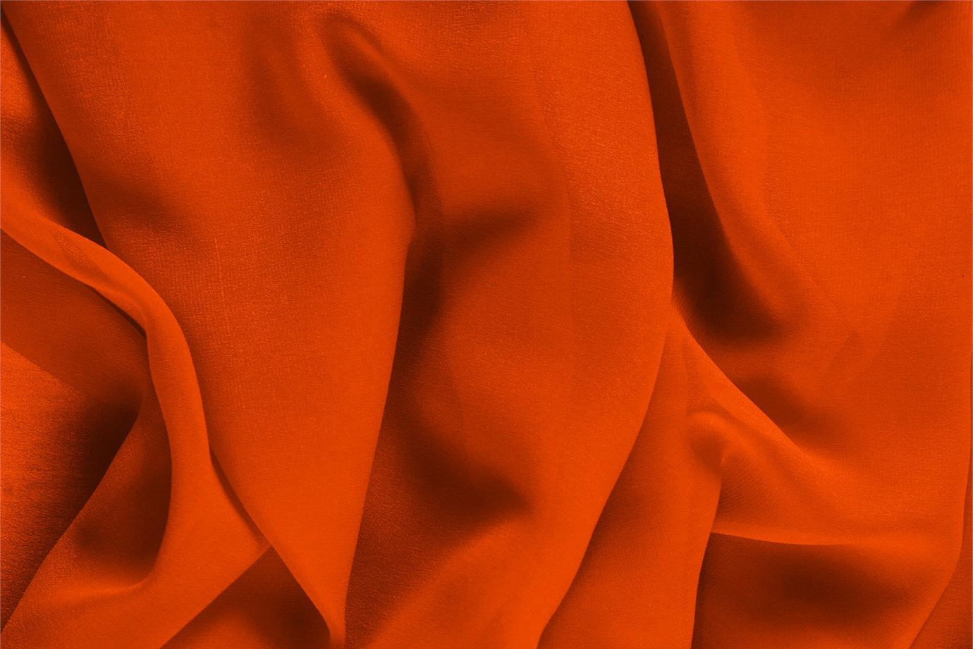 Orange Silk Georgette Apparel Fabric UN000425