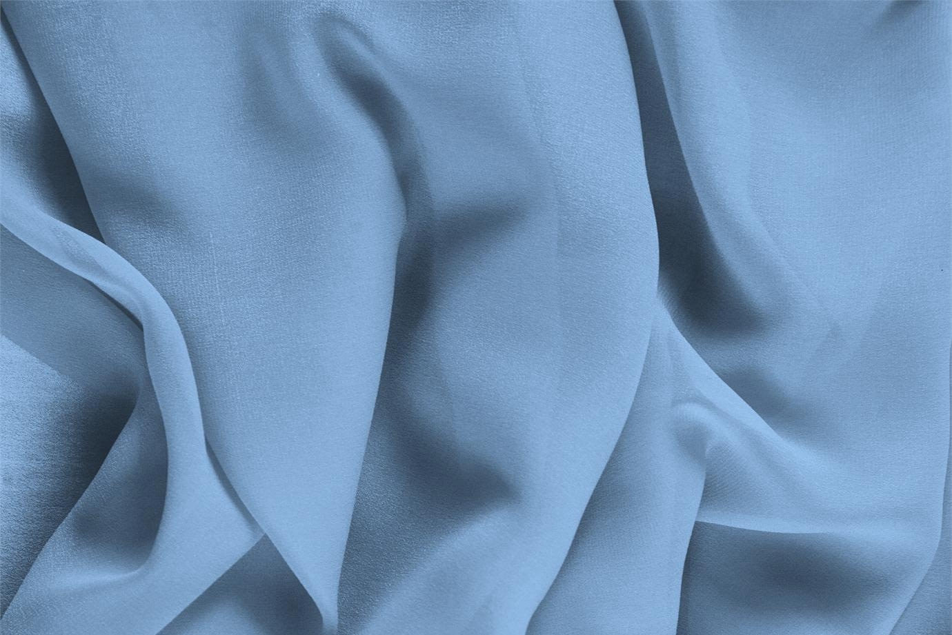 Tissu Couture Georgette Bleu bleuet en Soie UN000453