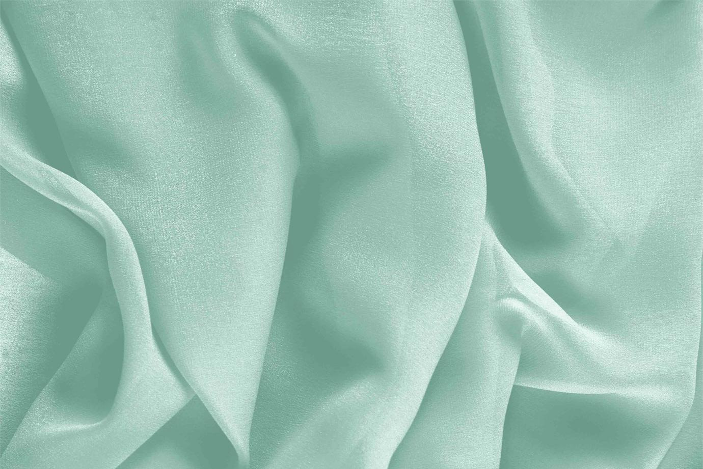 Tessuto Georgette Verde Clorofilla in Seta per Abbigliamento UN000490