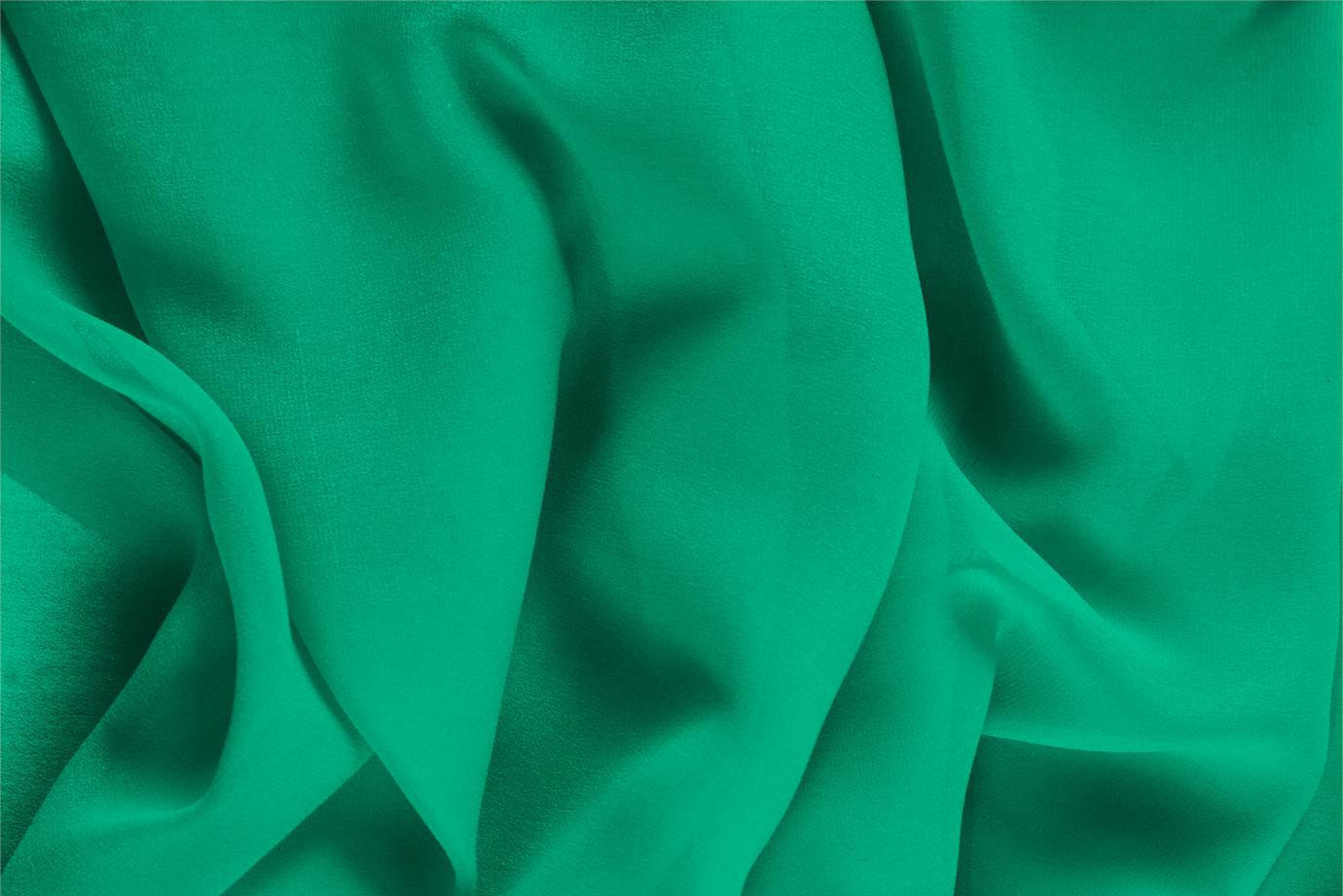 Tissu Couture Georgette Vert drapeau en Soie