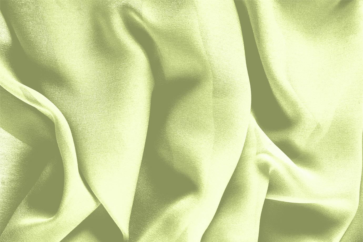 Tessuto Georgette Verde Lime in Seta per Abbigliamento UN000469