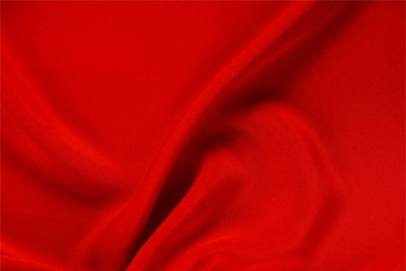 Tissu Couture Drap Rouge feu en Soie UN000712