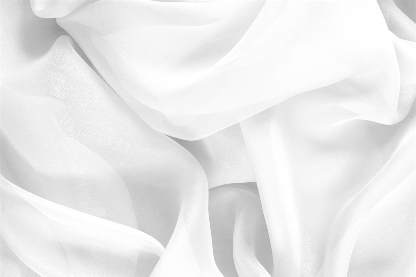 Tissu Couture Chiffon Blanc optique en Soie UN000492