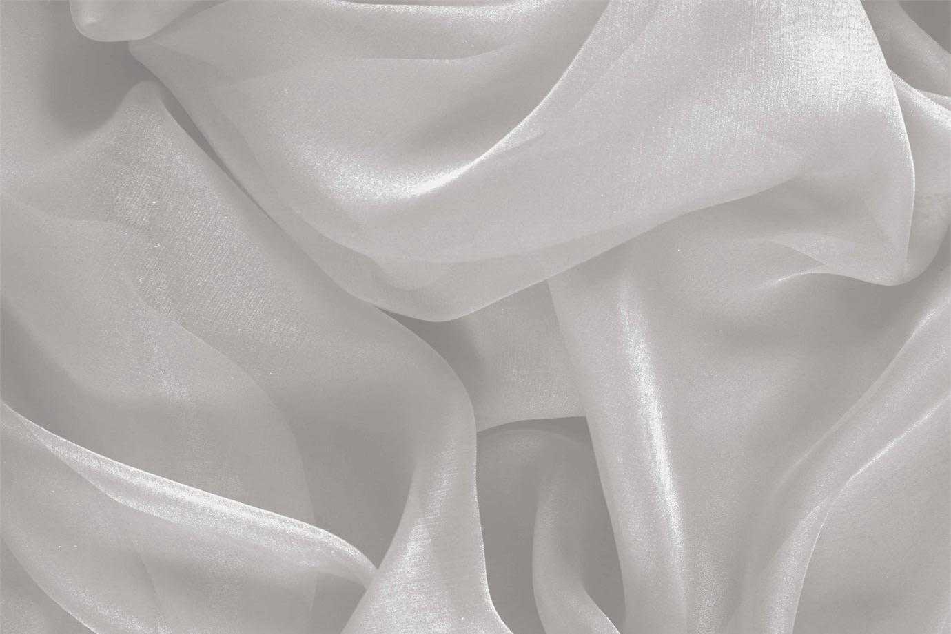 Silver Silk Chiffon Apparel Fabric UN000567