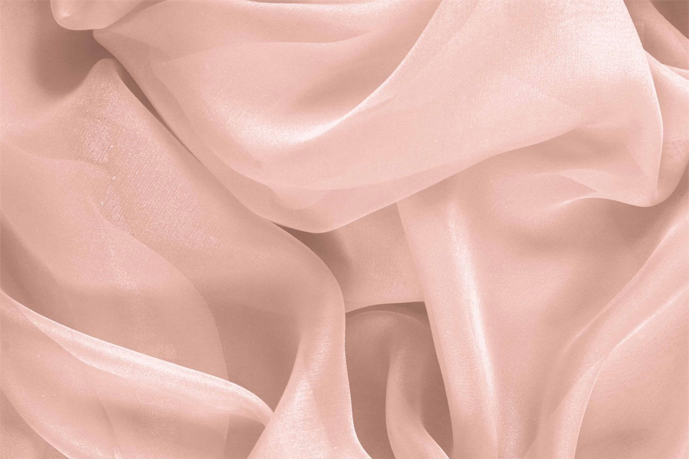 Tissu Couture Chiffon Rose quartz en Soie UN000562