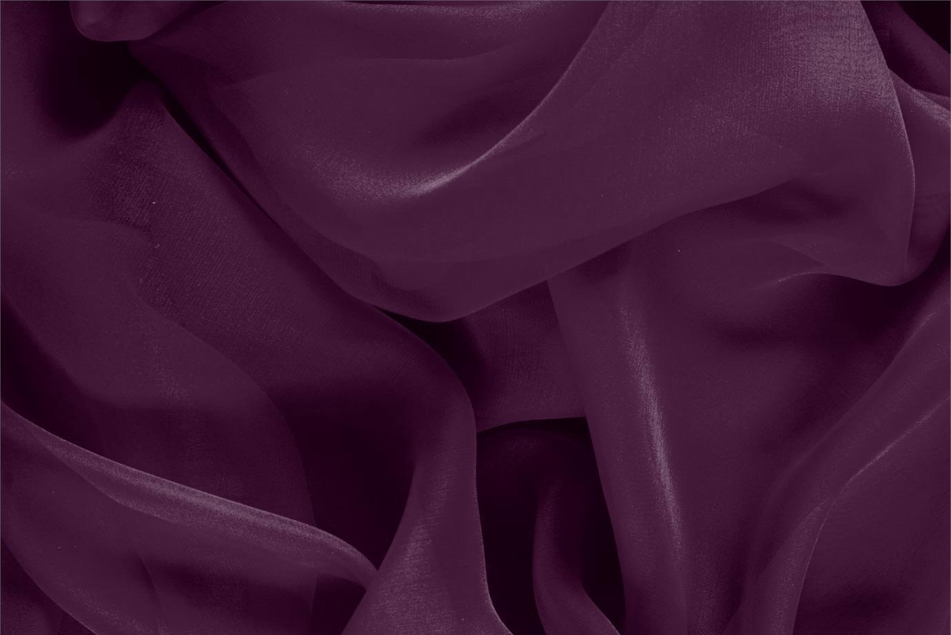 Plum Purple Silk Chiffon fabric for dressmaking