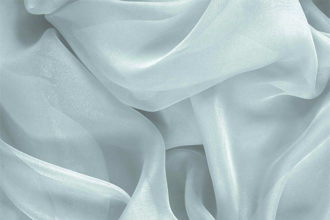 Tissu Couture Chiffon Bleu eau en Soie UN000565