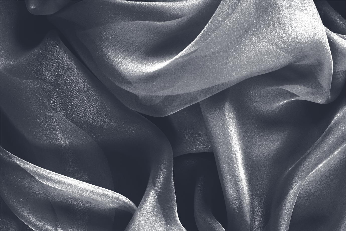 Anthracite Gray Silk Chiffon fabric for dressmaking