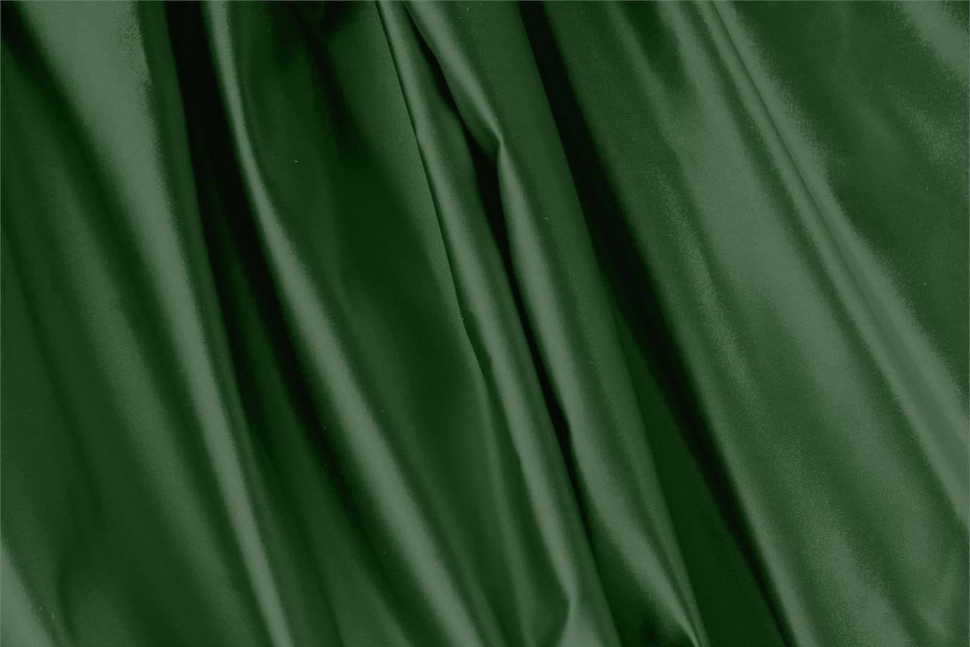 Tessuto Duchesse Verde Bosco in Seta per Abbigliamento UN000082