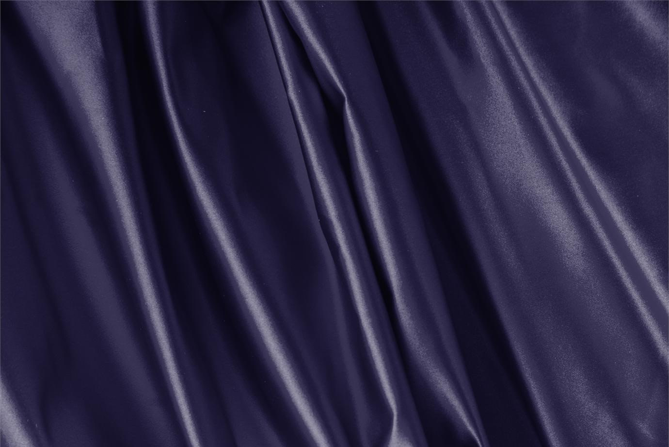 Night Blue Silk Duchesse fabric for dressmaking