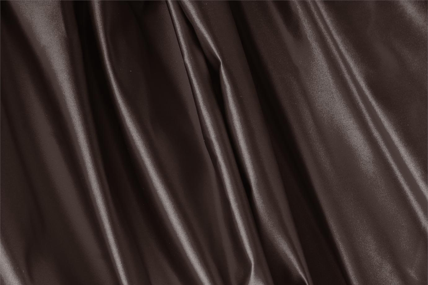 Dark Brown Silk Duchesse fabric for dressmaking