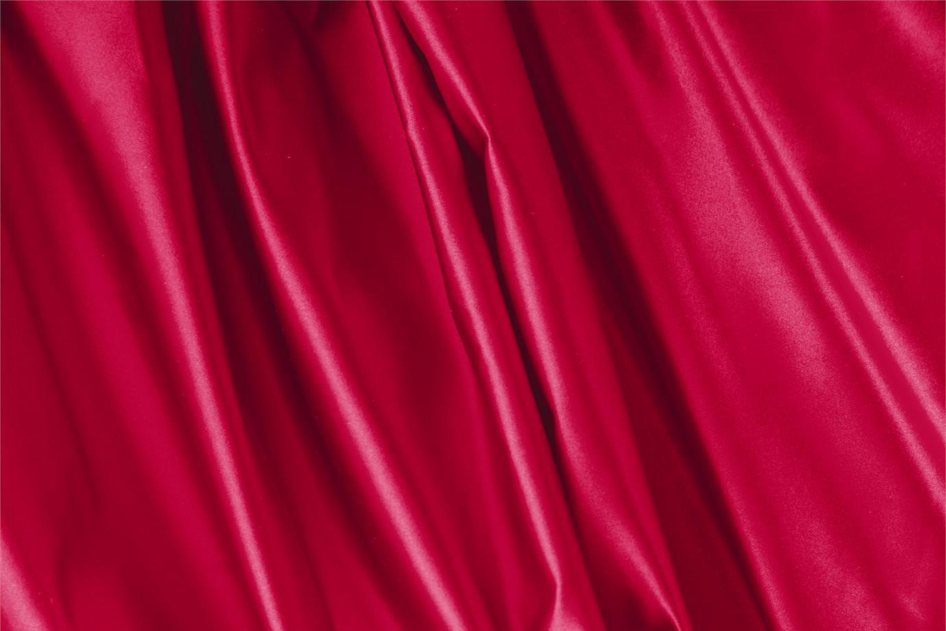 Ruby Red Silk Duchesse fabric for dressmaking