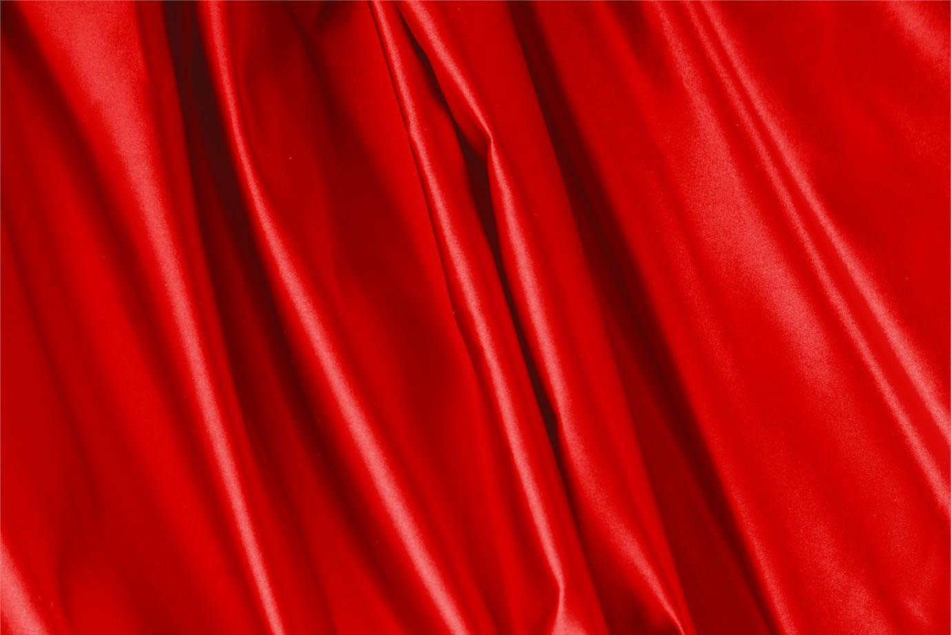Fire Red Silk Duchesse fabric for dressmaking