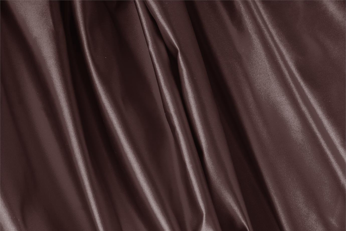 Tessuto Duchesse Marrone Cioccolato in Seta per Abbigliamento UN000095