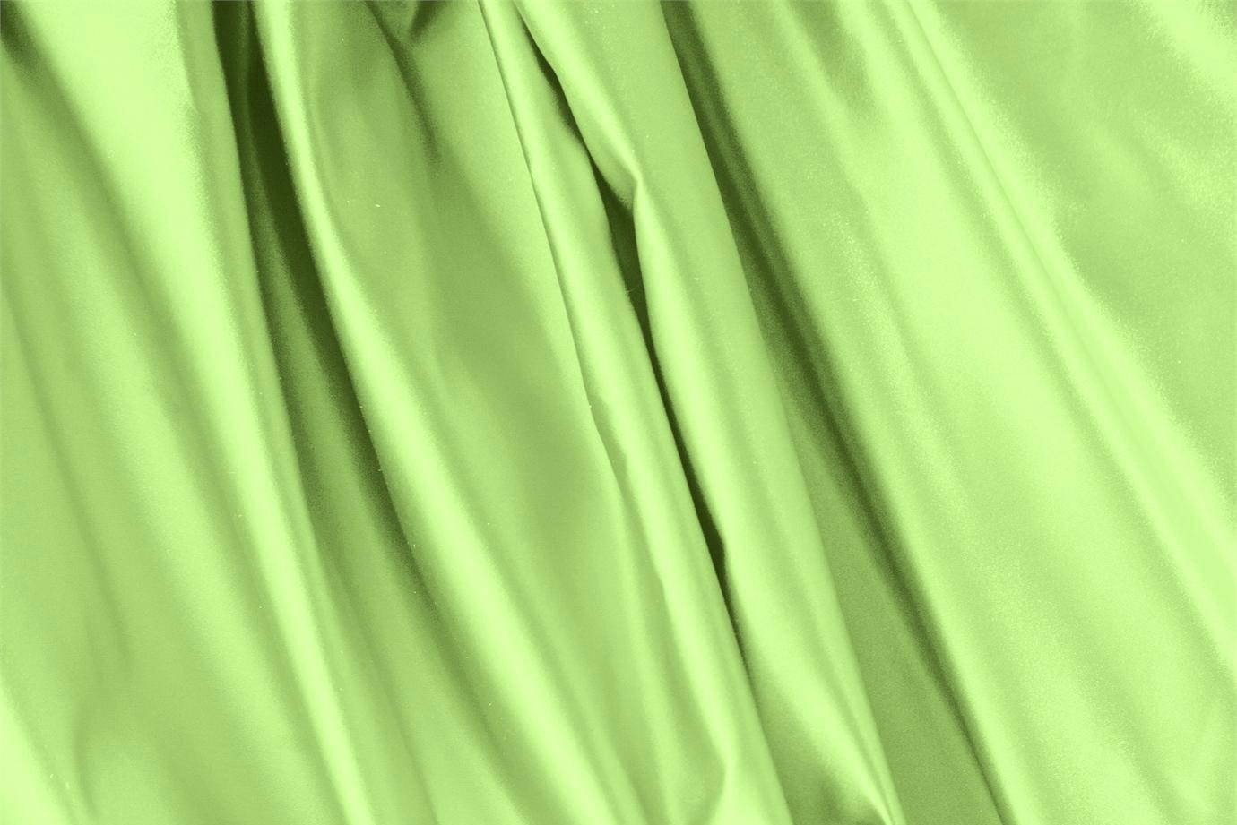 Tessuto Duchesse Verde Lime in Seta per Abbigliamento UN000084