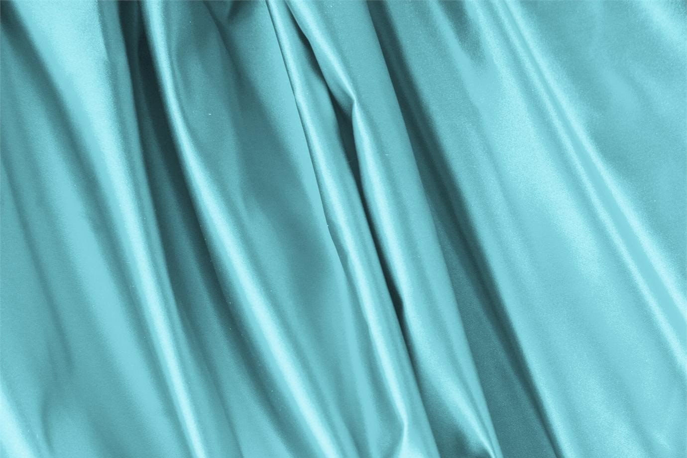 Tessuto Duchesse Blu Tiffany in Seta per Abbigliamento UN000080