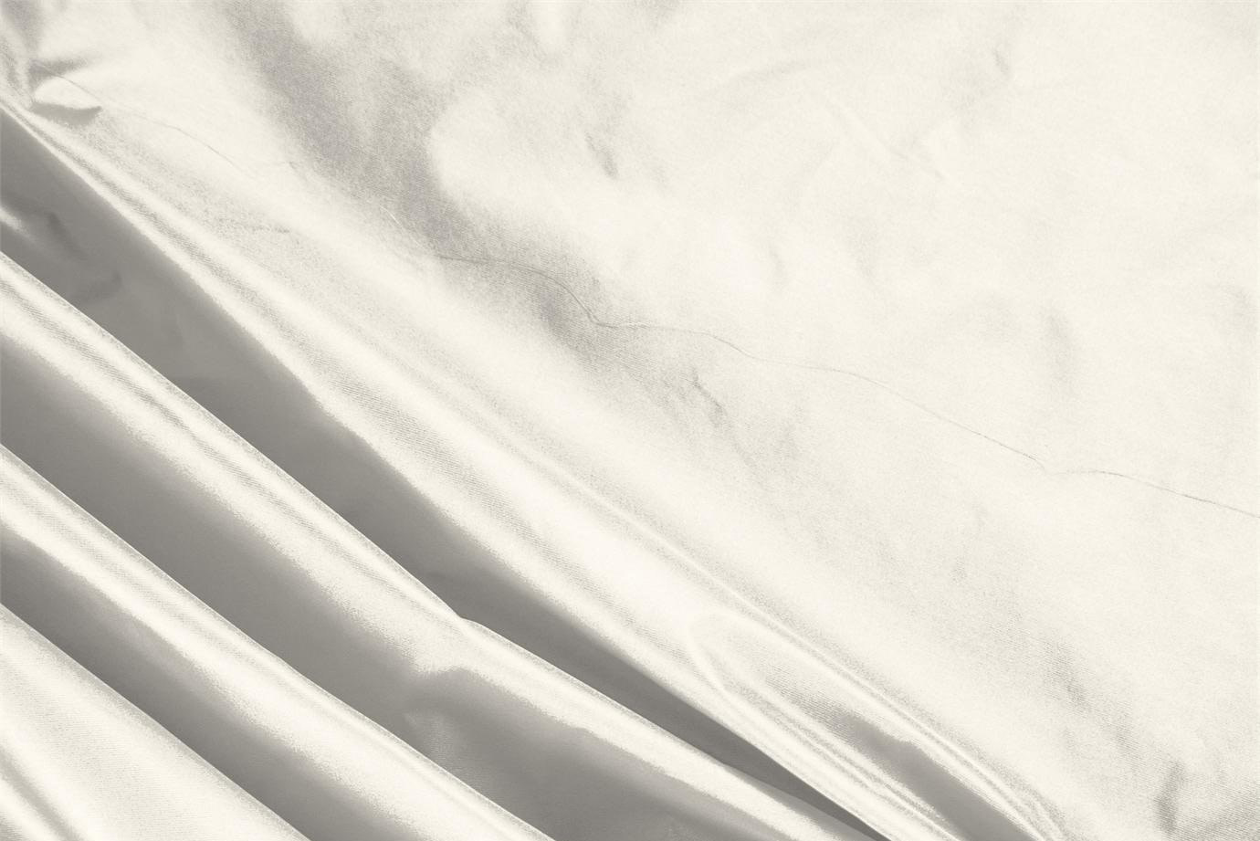 Tessuto Taffetà Bianco Avorio in Seta per Abbigliamento UN000226