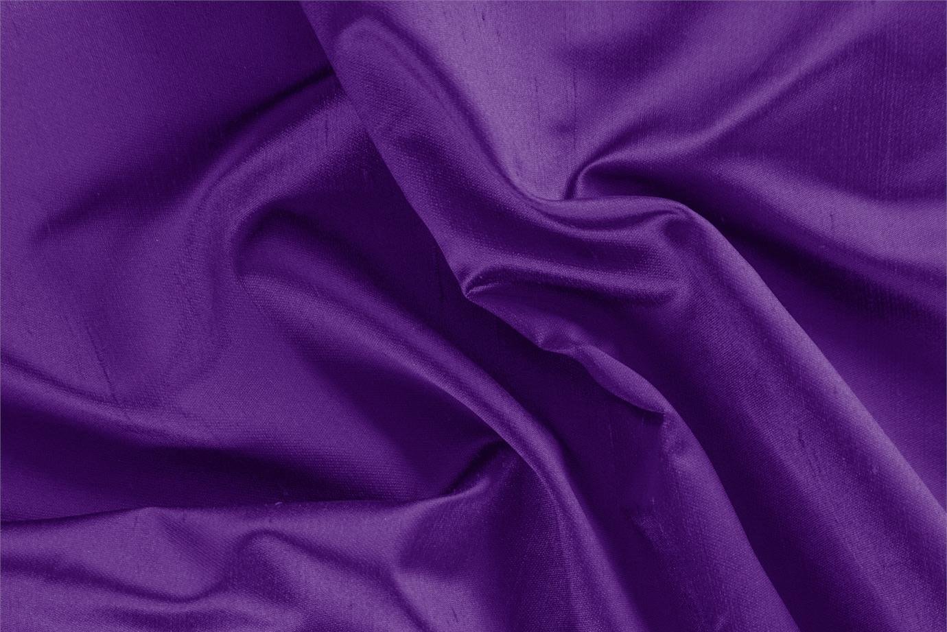 Tissu Couture Satin Shantung Violet cardinal en Soie UN000790