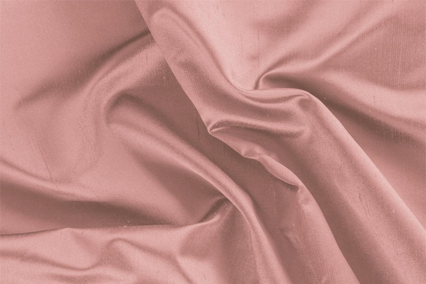 Tissu Couture Satin Shantung Rouge bois de rose en Soie UN000782