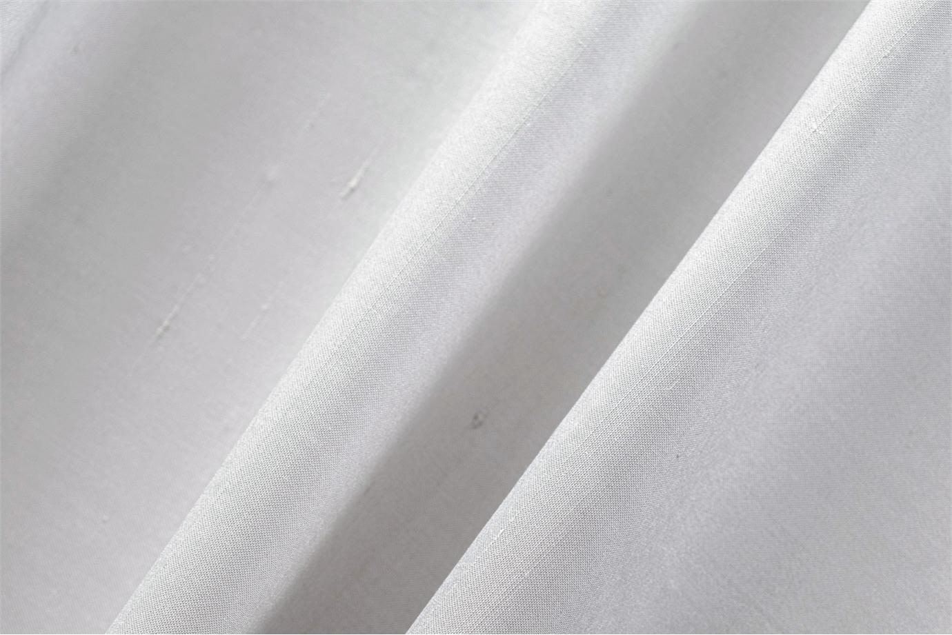 Tissu Couture Double Shantung Blanc lys en Coton, Soie UN001021