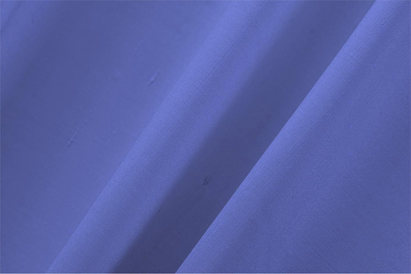 Tissu Couture Double Shantung Bleu mer en Coton, Soie UN001051